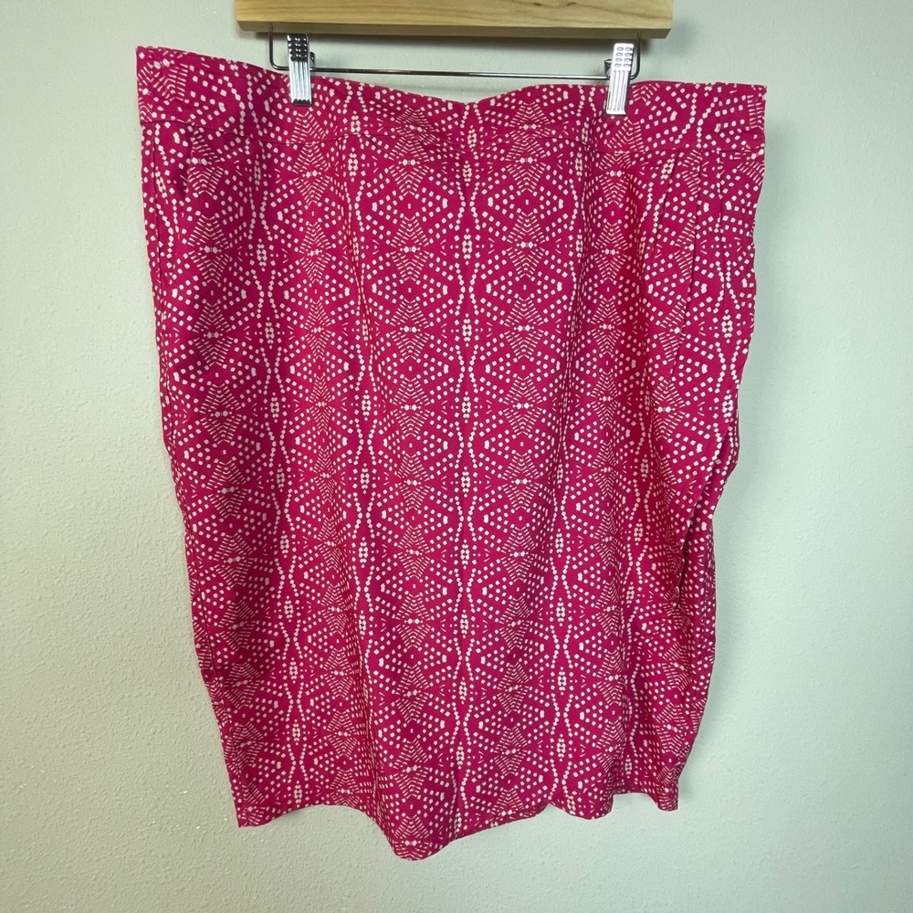 Rip Skirt Womens XXLarge Pink White‎ Geometric Print Knee Length Casual Skirt